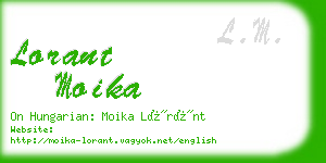 lorant moika business card